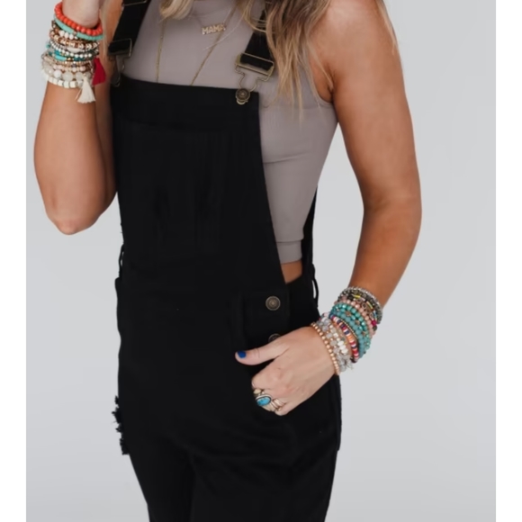 NWT MILLY DISTRESSED HEM WIDE LEG OVERALL 1 left! Price is firm - Picture 4 of 9